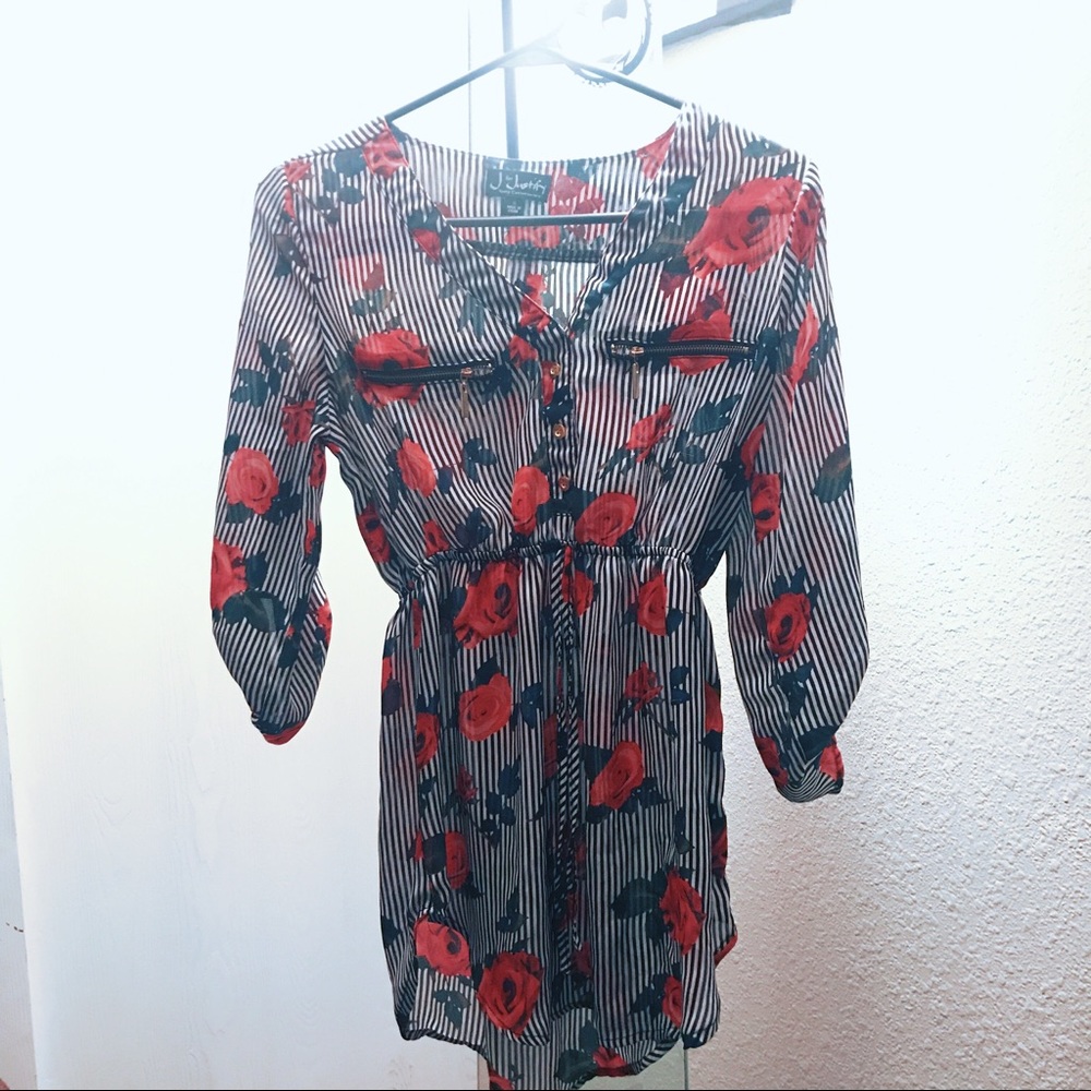 J for Justify Floral/Line Printed Small blouse